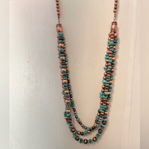 Copper and turquoise necklace